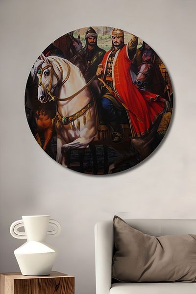 Teona Ahşap Fatih Sultan Mehmet Lemn MDF Rotund Decorativ Acasă, Locul de Afaceri Pictură Perete