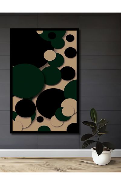 Teona Ahşap Cercuri geometrice minimaliste Decorative din lemn MDF dreptunghiular pentru casa, locul de munca pictura pe perete