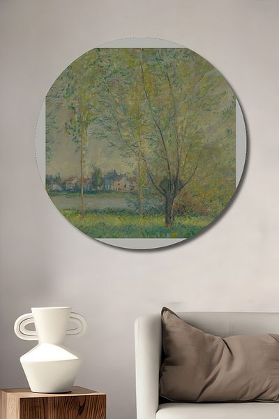 Teona Ahşap Claude Monet Peisaj Decorativ Lemn MDF Casă Rotundă, Pictură Perete Locul de Muncă