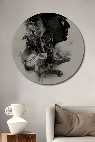 Teona Ahşap Peaky Blinders Decorativ Lemn MDF Casă Rotundă, Pictură Perete Locul de Muncă