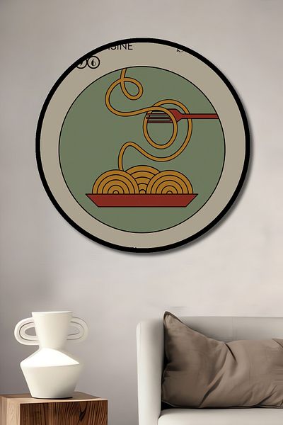 Teona Ahşap Artă de paste italiene Decorativ din lemn MDF rotund pentru acasă, loc de muncă pictură murală