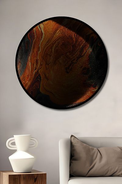 Teona Ahşap Culori abstracte Waves Decorativ Lemn MDF Rotund Acasă, Locul de muncă Pictură murală