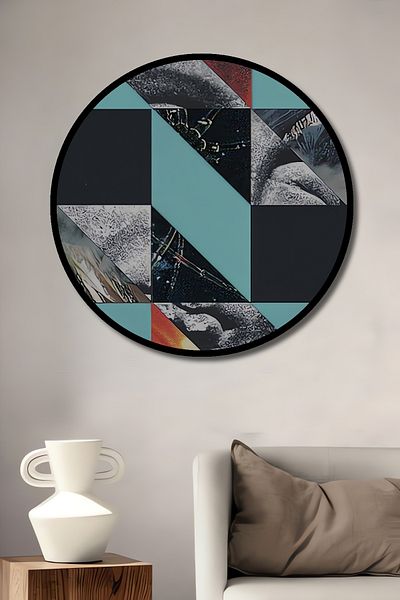 Teona Ahşap Abstracție Geometrică Lemn MDF Rotund Decorativ Acasă, Locul de Muncă Pictură Perete