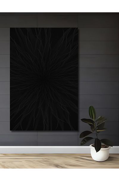 Teona Ahşap Mysterious Dark Abstract Lemn MDF dreptunghiular decorativ pentru casă, loc de muncă pictură murală