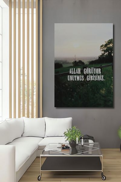 Teona Ahşap Allah te vezi ca și cum ai uitat Decorativ dreptunghiular din lemn MDF pentru casa, locul de muncă