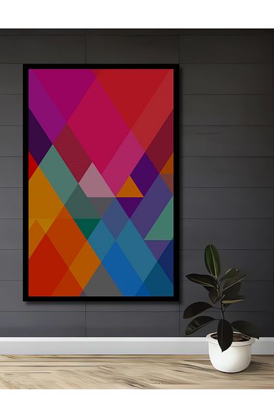 Teona Ahşap Model geometric colorat abstract Decorativ Lemn MDF Dreptunghi Acasă, Locul de muncă Pictură murală