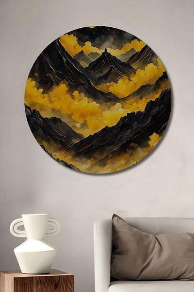 Teona Ahşap Munte Magici Peisaj de Noapte Decorativ Lemn MDF Casă Rotundă, Pictură Perete Loc de Muncă