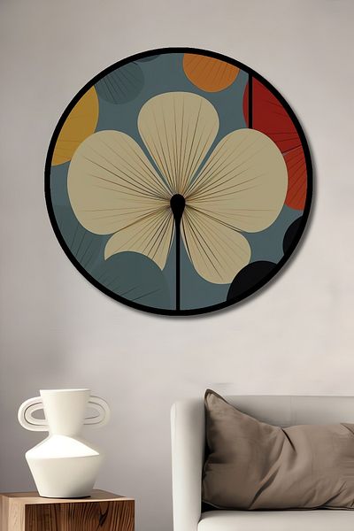 Teona Ahşap Model de flori abstracte din lemn decorativ MDF rotund pentru pictura de perete acasa, loc de munca