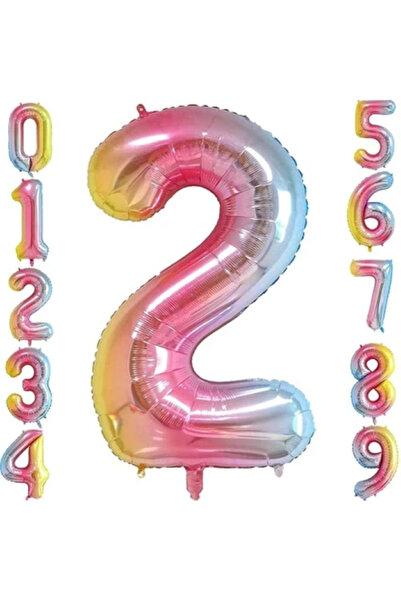 BALON DİYARI Colorful Foil Balloon in All Numbers 34 Inch (76-82 cm)