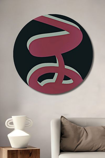 Teona Ahşap Love Calligraphy Decorativ Lemn MDF Rotund Acasă, Locul de Muncă Pictură Perete