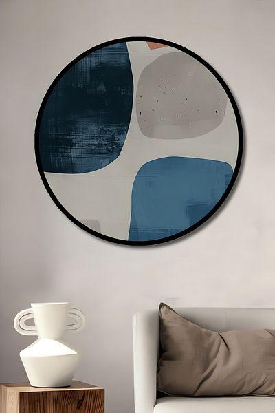 Teona Ahşap Colorat Abstract Geometric Decorativ Lemn MDF Rotund Acasă, Locul de Muncă Pictură Perete