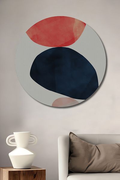 Teona Ahşap Blocuri de culoare abstracte Decorative din lemn MDF rotund pentru pictura de perete acasa, loc de munca