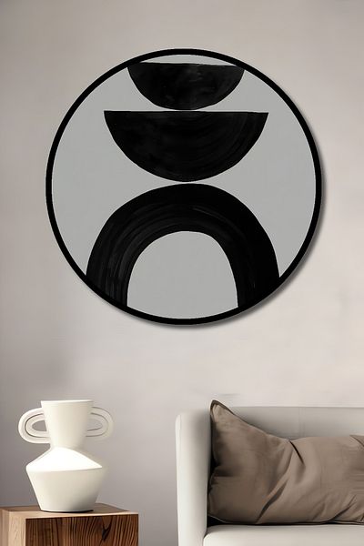Teona Ahşap Abstrac Geometric Minimalist Decorativ Lemn MDF Rotund Acasă, Locul de Muncă Pictură Perete