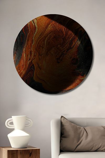 Teona Ahşap Culori abstracte Waves Decorativ Lemn MDF Rotund Acasă, Locul de muncă Pictură murală