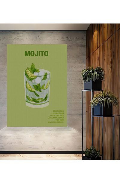 Teona Ahşap Ilustrație Mojito Decorativ Lemn MDF Dreptunghi Acasă, Locul de Muncă Pictură Perete