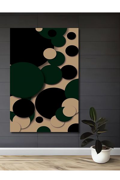 Teona Ahşap Cercuri geometrice minimaliste Decorative din lemn MDF dreptunghiular pentru casa, locul de munca pictura pe perete