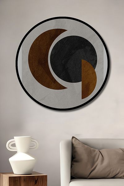 Teona Ahşap Geometric Minimalist Decorativ Lemn MDF Rotund Acasă, Locul de Muncă Pictură Perete