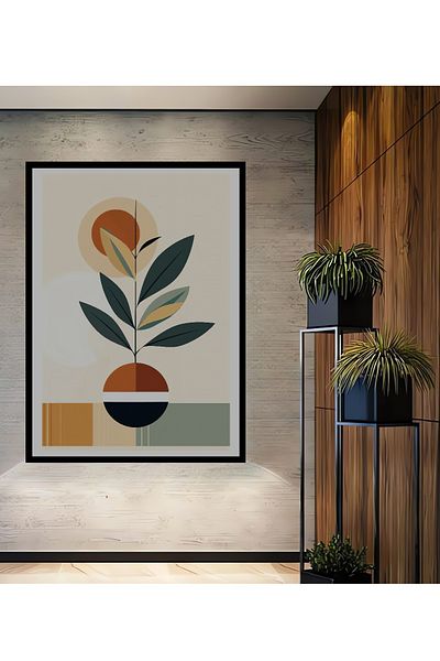 Teona Ahşap Plantă Geometrică Modernă Decorativă Lemn MDF Dreptunghi Acasă, Locul de Muncă Pictură Perete