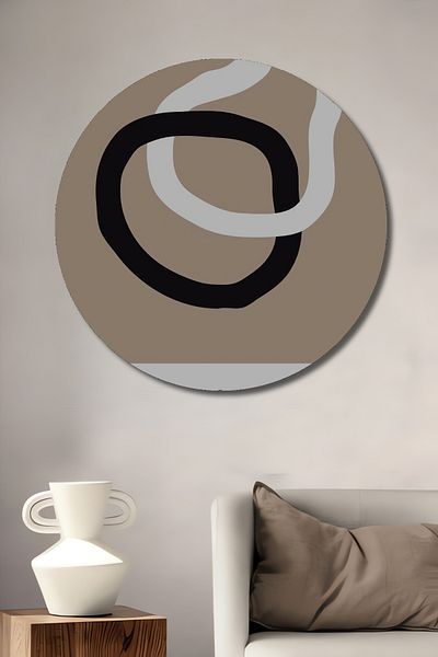 Teona Ahşap Modern Geometric Lemn MDF Rotund Decorativ Acasă, Locul de Muncă Pictură Perete