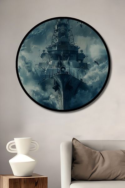 Teona Ahşap Puternic Storm Battleship Lemn MDF Rotund Decorativ Acasă, Locul de Muncă Pictură Murală