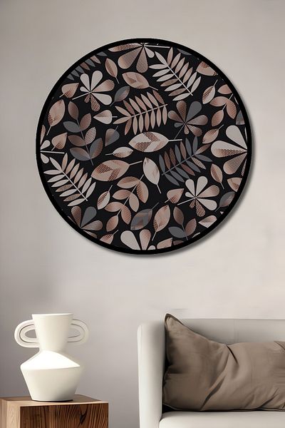 Teona Ahşap Model de frunze moderne, lemn decorativ MDF, pictură rotundă pentru casă, loc de muncă