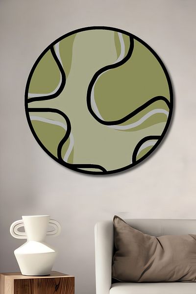 Teona Ahşap Model abstract organic din lemn MDF rotund decorativ pentru acasă, pictură pe perete la locul de muncă