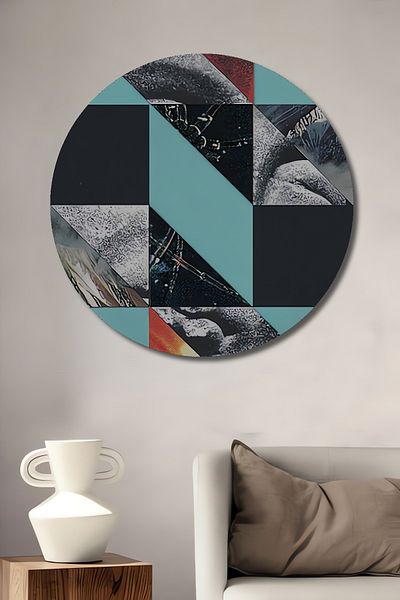 Teona Ahşap Abstracție Geometrică Lemn MDF Rotund Decorativ Acasă, Locul de Muncă Pictură Perete