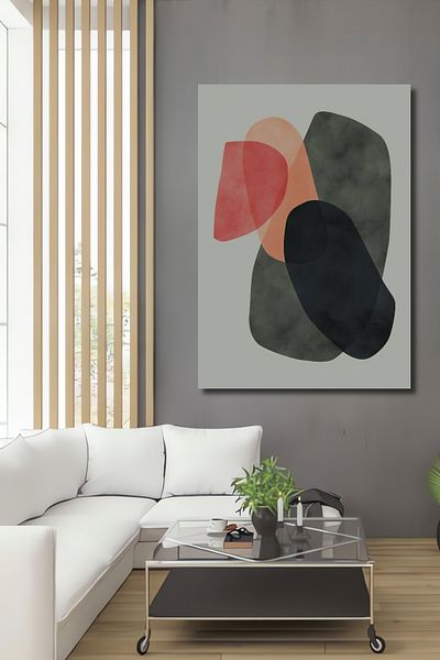Teona Ahşap Forme colorate abstracte Decorative din lemn MDF dreptunghiular pentru pictura de perete acasa, loc de munca