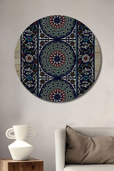 Teona Ahşap Motive chinezești İznik Decorativ din lemn MDF rotund pentru pictură murală acasă, la locul de muncă