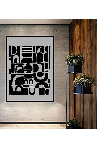 Teona Ahşap Model geometric abstract decorativ din lemn MDF dreptunghiular pentru pictura de perete acasa, loc de munca