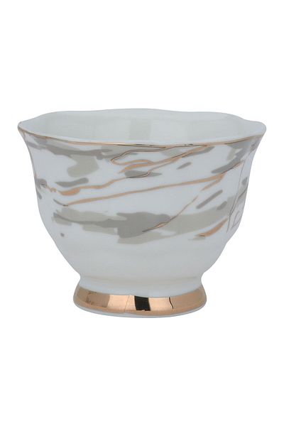 Alsaif Gallery Arabic coffee cups set with gold and silver marble pattern, 12 pieces