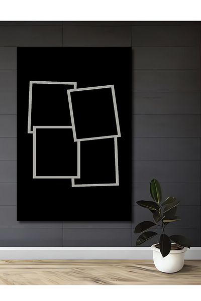 Teona Ahşap Design minimalist cu cadru geometric din lemn MDF dreptunghiular decorativ pentru casa, locul de munca pictura pe perete