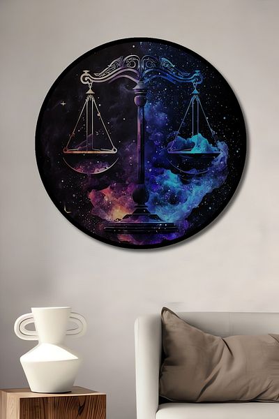 Teona Ahşap Balance Cosmică a Justitiei Decorativă din lemn MDF rotund pentru casa, locul de muncă pictură murală