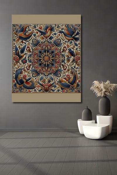 Teona Ahşap Decorativ din lemn MDF dreptunghiular cu model de pasăre superbă pentru pictură pe perete acasă, la locul de muncă