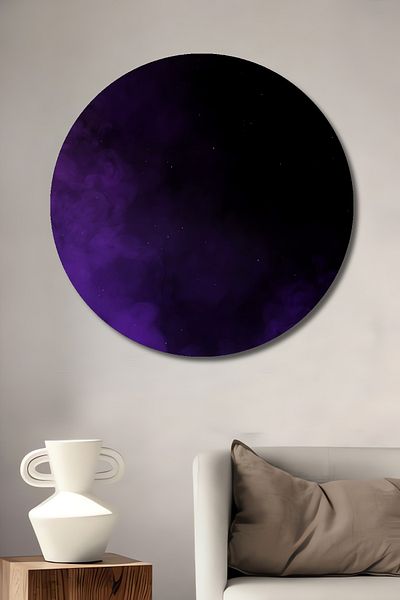 Teona Ahşap Ceață violetă decorativă din lemn MDF rotund pentru casă, pictură murală la locul de muncă