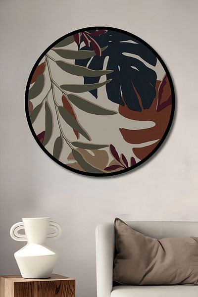 Teona Ahşap Frunze Tropicale Decorative Lemn MDF Rotund Casa, Locul de Muncă Pictură Perete
