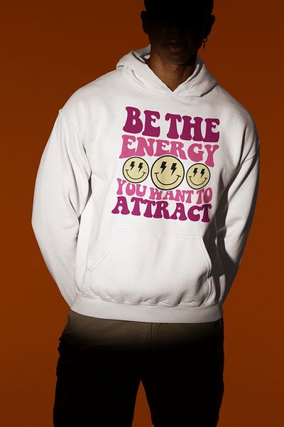 SEVBANO Be the Energy You Want to Attract Written Unisex Oversize Hoodie