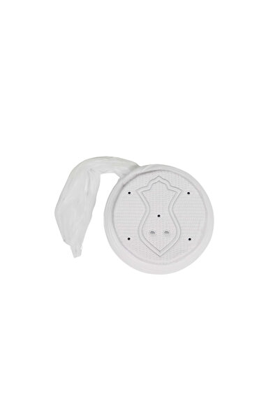 Sarıkhane Prayer Turban - White Fabric - White Cap - Round Wrap - Nâli Şerif - 5 Meters (Züabeli)