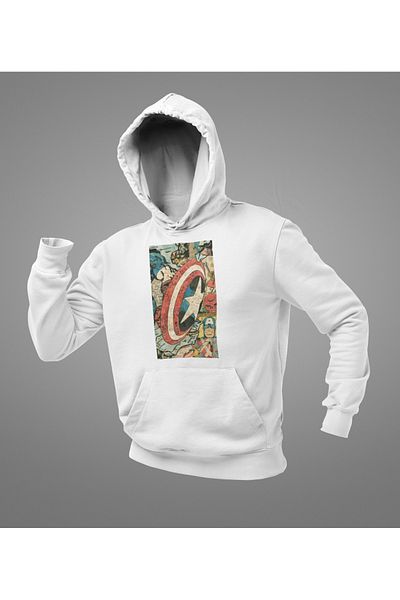 SEVBANO Vintage Captain America Printed Unisex Oversize Hoodie