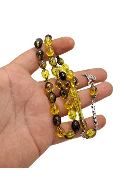 Han Ticarethane Mărgele de rugăciune din chihlimbar galben negru Beyzi
