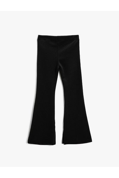 Koton Enganliegende Leggings mit spanischem Bein und elastischem Bund – Schlitzdetail