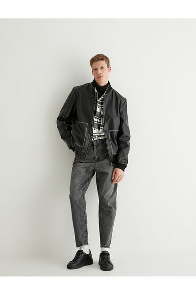 Koton Ανδρικό παντελόνι Jean Anthracite 3sam40250nd Loose