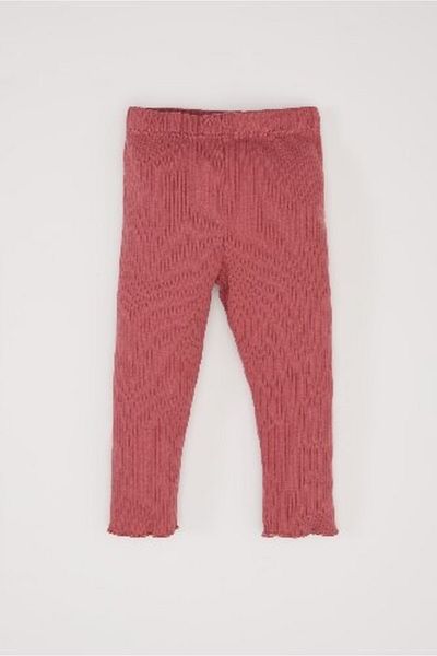 DeFacto Floral Print Ribbed Long Sleeve T-Shirt and Elastic Waist Bottom for Baby Girl - Y1122A224Au