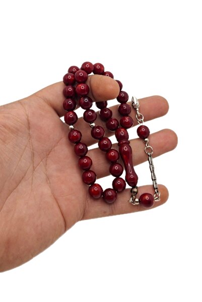 Han Ticarethane Culoarea Bordeauxului Glob Cut Pudră Chihlimbar Tesbih