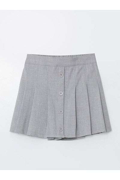 LC Waikiki Fusta scurtă pentru fetiță, plisată, cu talie elastică, antracit LCW Kids