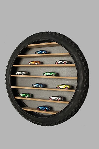 woodhub Ahşap Tekerlek Duvar Rafı Beyaz Raflı Beyaz 60 cm 4 cm