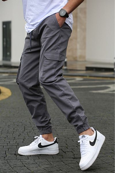 Madmext Pánské Smoked Cargo Pocket Kalhoty 5447