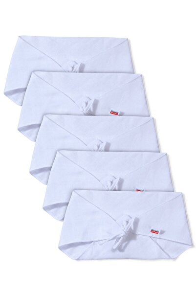 Babyhug Babyhug Muslin Cotton Triangle Cloth Nappies, Reusable, 5-Pack, Medium, 5-12M - White