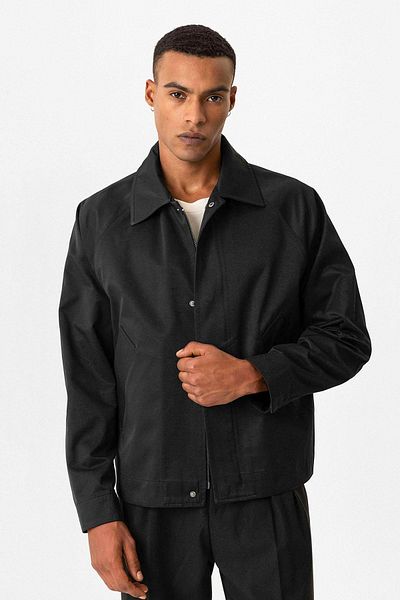 Antioch Black Crop Fit Spring Men's Coat