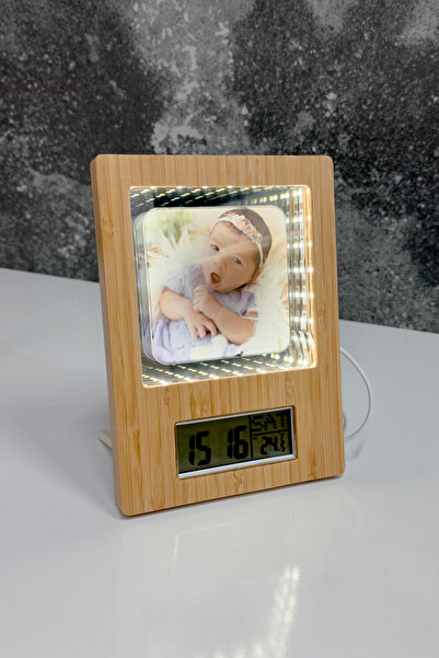 Marjinal Hediyelik Sihirli Ayna Sonsuzluk Efektli Tarihli Saatli ve Termometr...